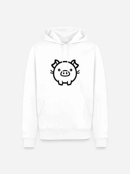 pig - Men’s Premium Organic Hoodie - white