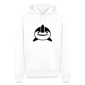 Requin - Sweat à capuche Premium bio Homme - blanc - Devant - Nico (187cm)