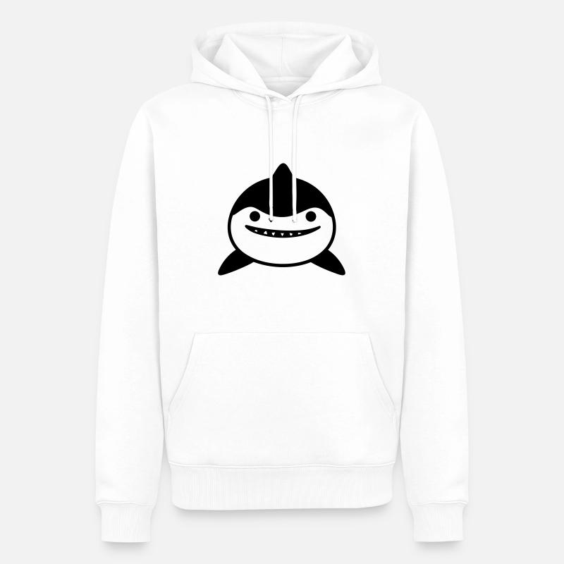 Requin - Sweat à capuche Premium bio Homme - blanc