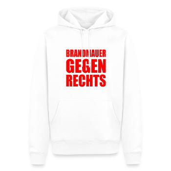 brandmauer gegen rechts - Männer Premium Bio Hoodie - Weiß - Vorne - Nico (187cm)