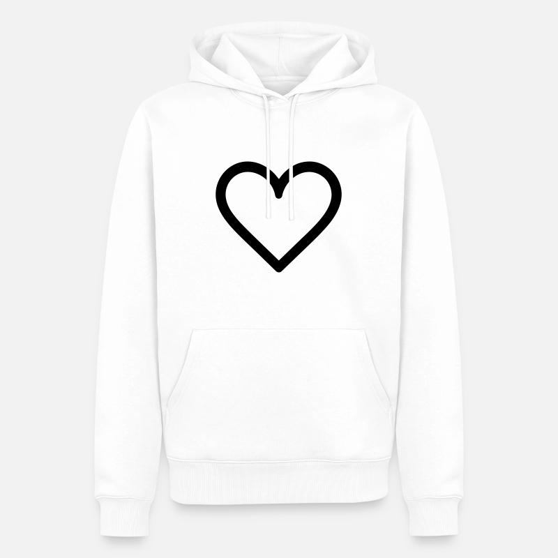 cœur - Sweat à capuche Premium bio Homme - blanc