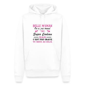 Belle Maman - Sweat à capuche Premium bio Homme - blanc - Devant - Nico (187cm)