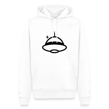 soucoupe volante - Sweat à capuche Premium bio Homme - blanc - Devant - Nico (187cm)