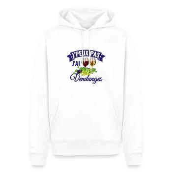 Je Peux Pas J'ai Vendanges Agriculteur Vigneron - Sweat à capuche Premium bio Homme - blanc - Devant - Nico (187cm)
