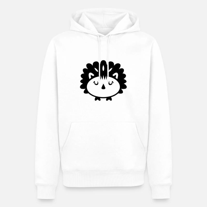 Igel - Männer Premium Bio Hoodie - Weiß