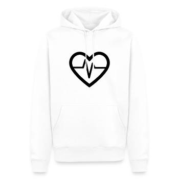 battement de coeur - Sweat à capuche Premium bio Homme - blanc - Devant - Nico (187cm)