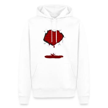 Chocolate Core - Men’s Premium Organic Hoodie - white - Front - Nico (187cm)