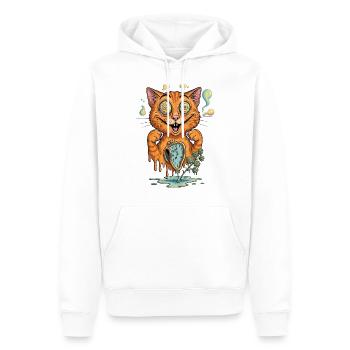 Rêve de chat surréaliste - Sweat à capuche Premium bio Homme - blanc - Devant - Nico (187cm)