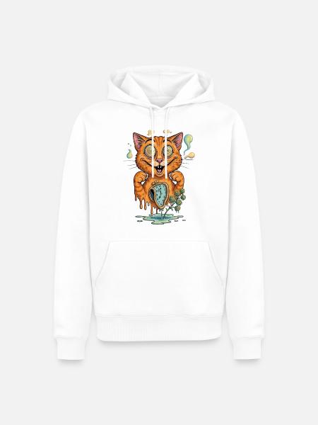 Surreal Cat Dream - Men’s Premium Organic Hoodie - white