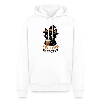 Spooky Cat Halloween Gift - Men’s Premium Organic Hoodie - white - Front - Nico (187cm)