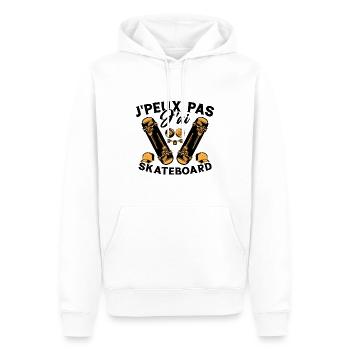Ich kann nicht Skateboarding - Männer Premium Bio Hoodie - Weiß - Vorne - Nico (187cm)