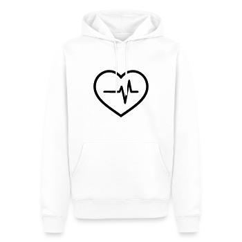 battement de coeur - Sweat à capuche Premium bio Homme - blanc - Devant - Nico (187cm)