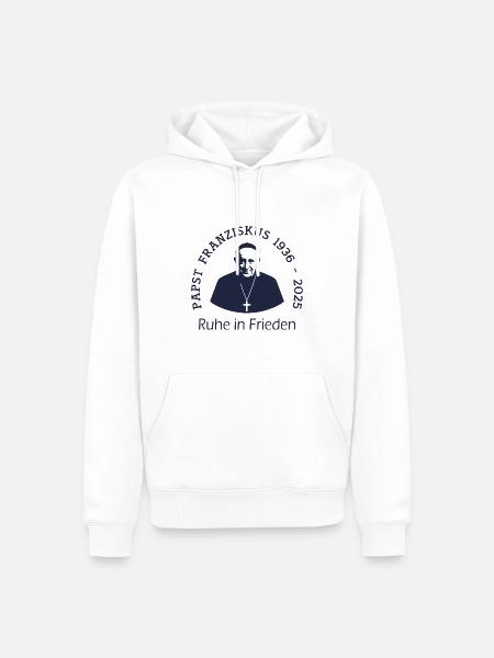 Papst Franziskus - Männer Premium Bio Hoodie - Weiß
