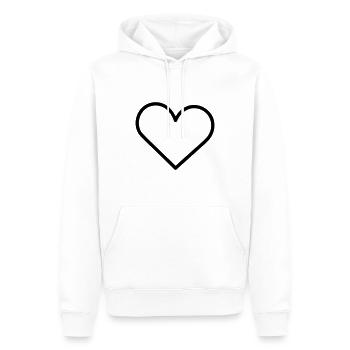 Herz - Männer Premium Bio Hoodie - Weiß - Vorne - Nico (187cm)