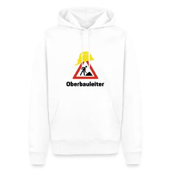 Senior Manager du site - Sweat à capuche Premium bio Homme - blanc - Devant - Nico (187cm)