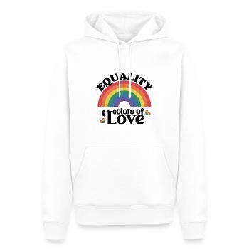 Equality Colors of Love - Männer Premium Bio Hoodie - Weiß - Vorne - Nico (187cm)