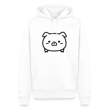 cochon - Sweat à capuche Premium bio Homme - blanc - Devant - Nico (187cm)