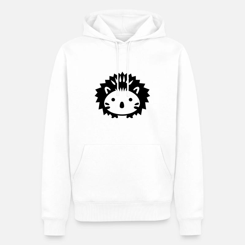 Igel - Männer Premium Bio Hoodie - Weiß