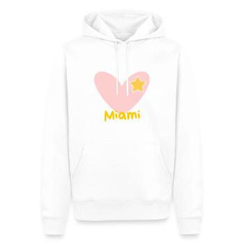 Miami - Florida - USA - US - Beach - Vacation - Men’s Premium Organic Hoodie - white - Front - Nico (187cm)