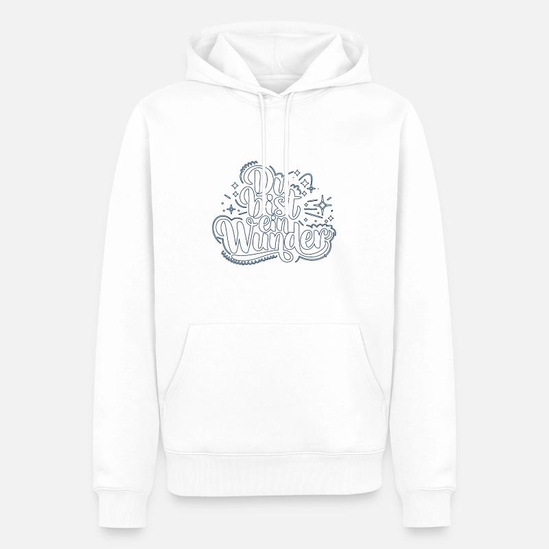 Du bist ein Wunder - Männer Premium Bio Hoodie - Weiß