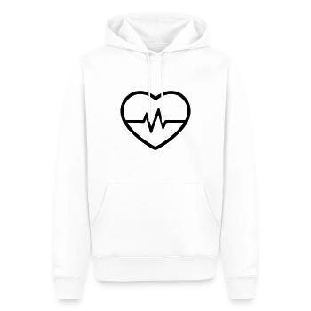 battement de coeur - Sweat à capuche Premium bio Homme - blanc - Devant - Nico (187cm)