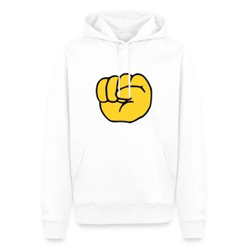 Emoji Fist Sketch Couleur - Sweat à capuche Premium bio Homme - blanc - Devant - Nico (187cm)