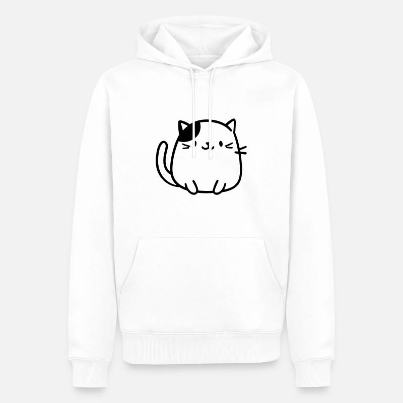 Katze - Männer Premium Bio Hoodie - Weiß
