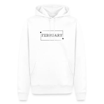 February - Männer Premium Bio Hoodie - Weiß - Vorne - Nico (187cm)