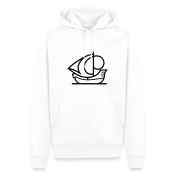 Bateau pirate - Sweat à capuche Premium bio Homme - blanc - Devant - Nico (187cm)
