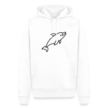 Delfin - Männer Premium Bio Hoodie - Weiß - Vorne - Nico (187cm)