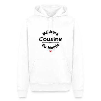 Meilleure cousine du monde - Sweat à capuche Premium bio Homme - blanc - Devant - Nico (187cm)