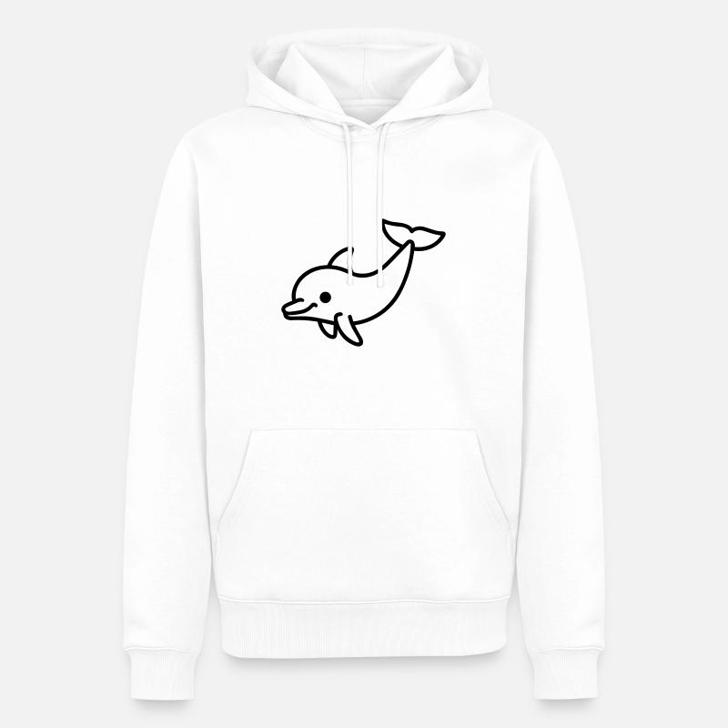 dauphin - Sweat à capuche Premium bio Homme - blanc