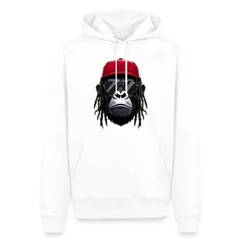 Cool Gorilla Hip Hop Rap Rappeur Lunettes de soleil - Sweat à capuche Premium bio Homme - blanc - Devant - Nico (187cm)