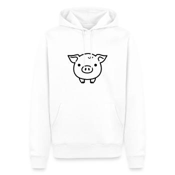 cochon - Sweat à capuche Premium bio Homme - blanc - Devant - Nico (187cm)