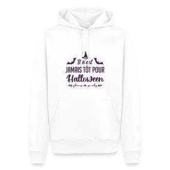 Il n’est jamais tôt pour Halloween - Sweat à capuche Premium bio Homme - blanc - Devant - Nico (187cm)