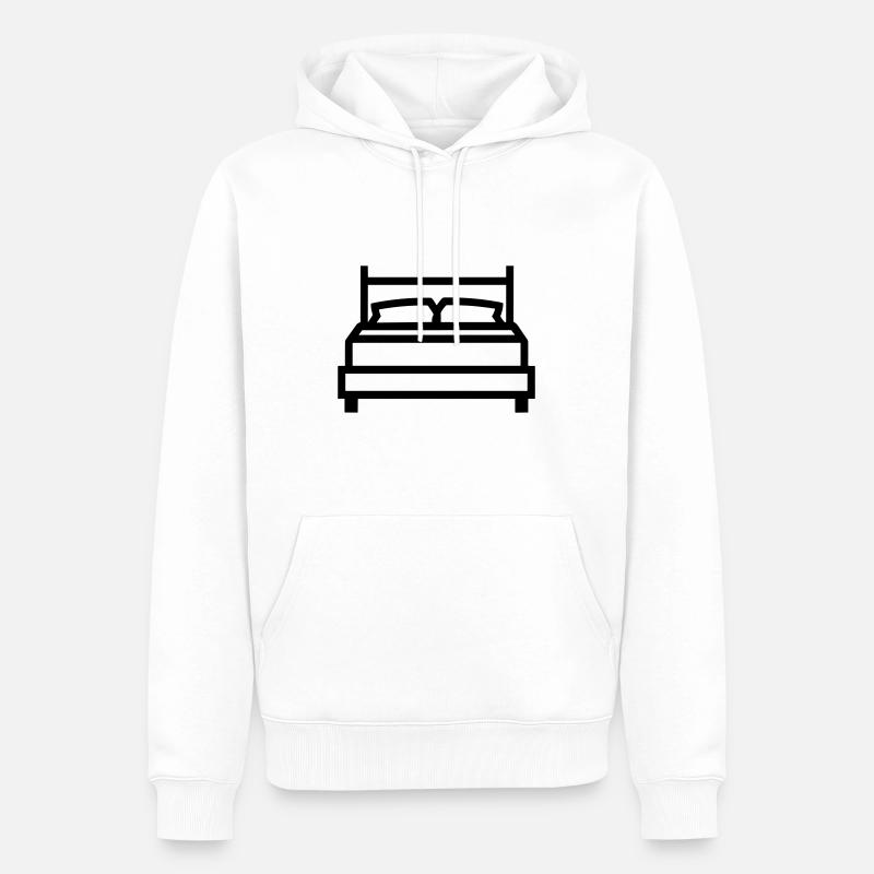 lit - Sweat à capuche Premium bio Homme - blanc