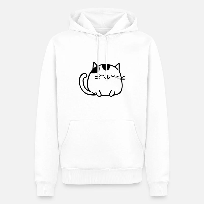 chat - Sweat à capuche Premium bio Homme - blanc