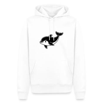 Delfin - Männer Premium Bio Hoodie - Weiß - Vorne - Nico (187cm)