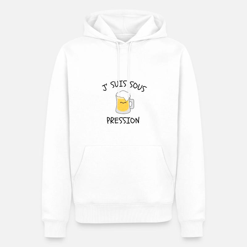 J'suis sous pression - Sweat à capuche Premium bio Homme - blanc