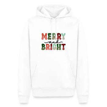 Joyeux Noël, Noël, vacances, jours fériés - Sweat à capuche Premium bio Homme - blanc - Devant - Nico (187cm)