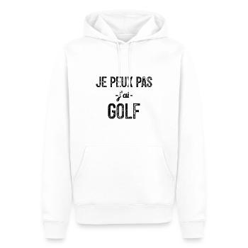 Ich kann nicht Golf spielen - Männer Premium Bio Hoodie - Weiß - Vorne - Nico (187cm)