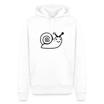 Escargot - Sweat à capuche Premium bio Homme - blanc - Devant - Nico (187cm)