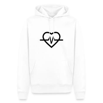 battement de coeur - Sweat à capuche Premium bio Homme - blanc - Devant - Nico (187cm)