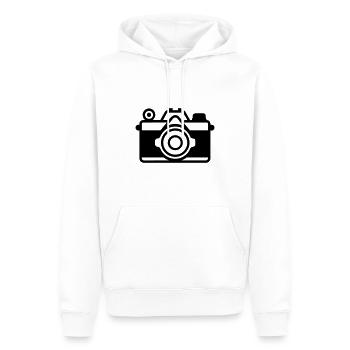 Kamera - Männer Premium Bio Hoodie - Weiß - Vorne - Nico (187cm)