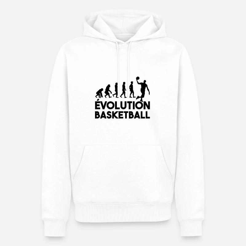 Basketball-Evolution - Männer Premium Bio Hoodie - Weiß