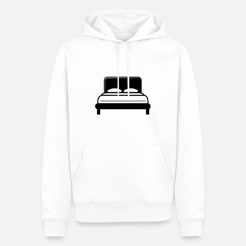lit - Sweat à capuche Premium bio Homme - blanc