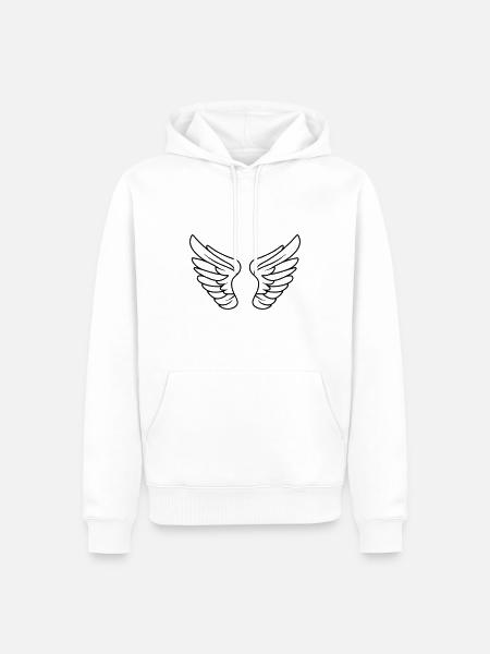 Engelsflügel - Männer Premium Bio Hoodie - Weiß