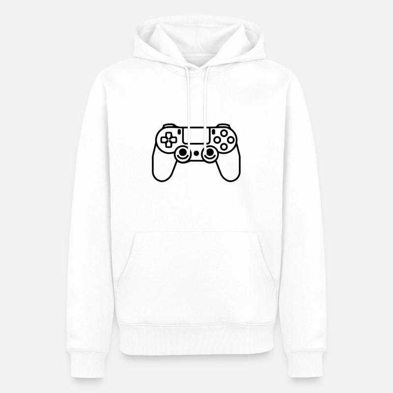Videospiel-Controller - Männer Premium Bio Hoodie - Weiß