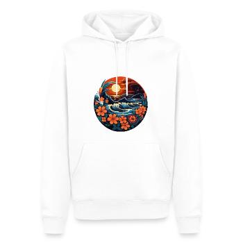 Surf Vibes: Vintage Retro Surfing Illustration - Men’s Premium Organic Hoodie - white - Front - Nico (187cm)