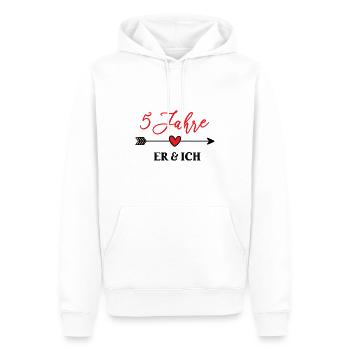 5 Jahre ER & SOE Hochzeitstag 5. Ehejahre Hölzerne - Männer Premium Bio Hoodie - Weiß - Vorne - Nico (187cm)